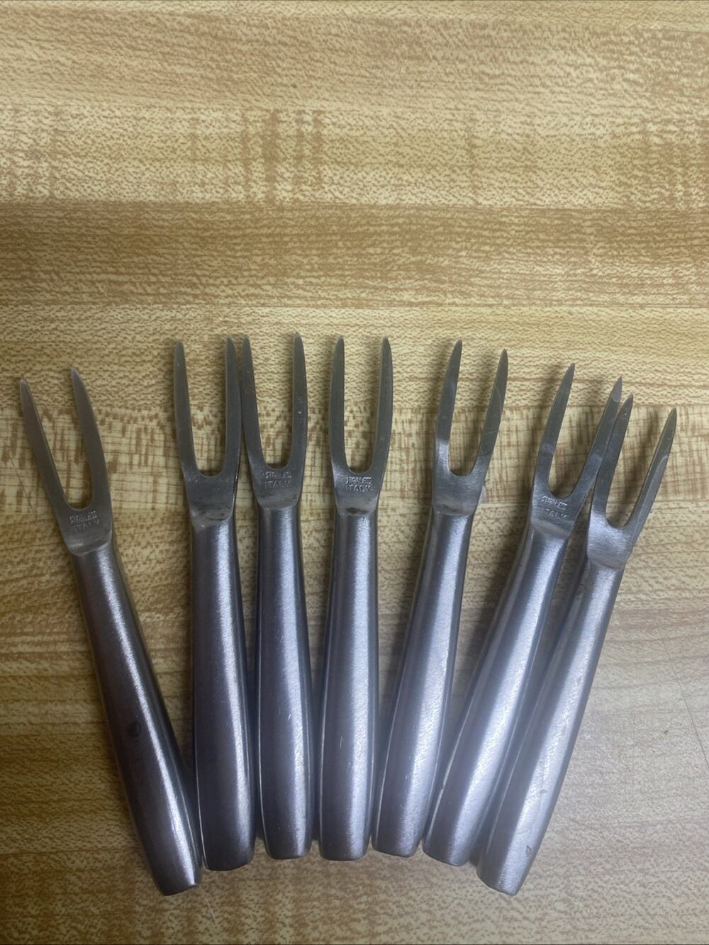 Set Of 7 Stainless Steel Kalmar Designs Appetizer Corn Skewer Cocktail Forks MCM